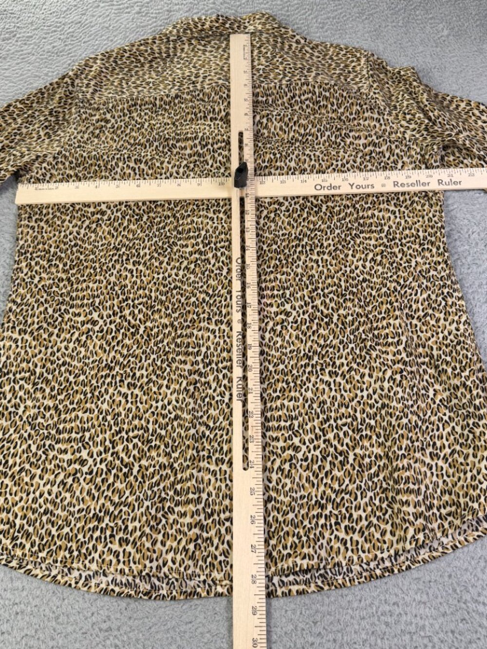 J Mclaughlin top Womens Large Brown Animal Print Button Up Long Sleeve Cotton - Picture 4 of 8